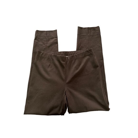 J Jill Ponte Slim Leg Size Pull On Pants Medium Brown Elastic Waist - Picture 1 of 8